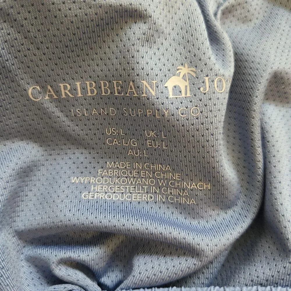Caribbean Joe Swim Trunks Mens L Blue Green Colorblock 7